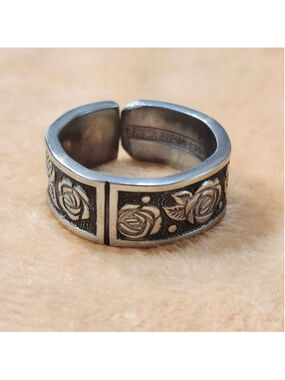 Rose Ring size 11 silverwear spoon ring